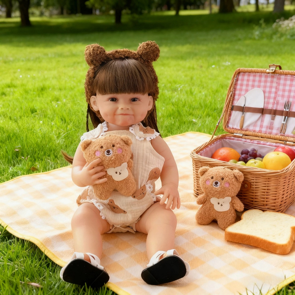 Bebê Reborn Boneca Silicone 48cm Menina Sorrisos com Acessórios Banho em Oferta na Shopee