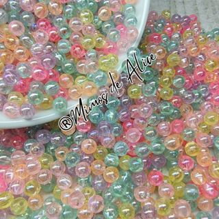 Aprox. 480 PÇS Perola Miçanga Irisada Translúcida Bola Sabão 6 mm bijuterias artesanato pulseira diy em Oferta na Shopee