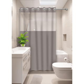 Cortina Box de Banheiro 1,38m x 1,98m Ilhós ou Ganchos Diversos Modelos Anti-mofo em Oferta na Shopee