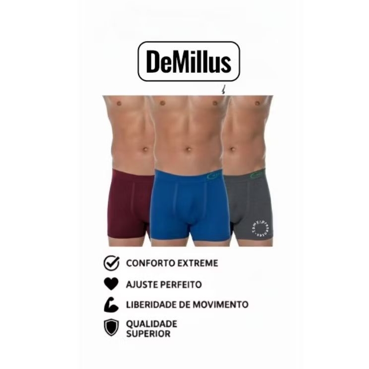kit 2 Cuecas Boxer Atlante Ultraleve Zeus Sem Costura Demillus