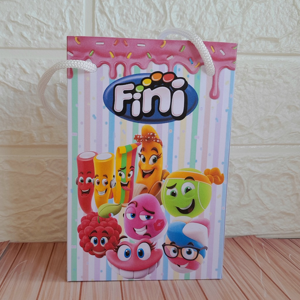 Sacolinha Surpresa Personalizada Bala Fini Lembrancinha Festa Infantil (PEGUE E MONTE)