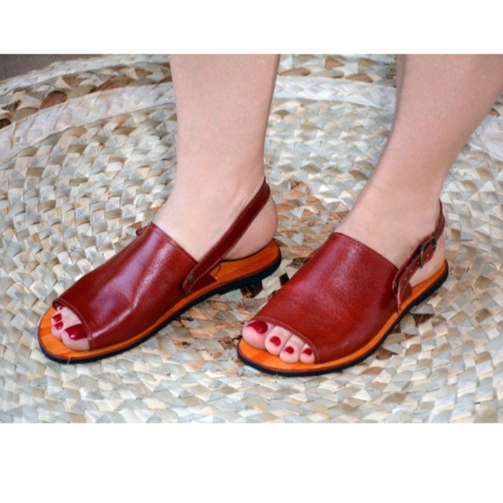 Sandalia de Couro Rasterinha Confortavél Promoção