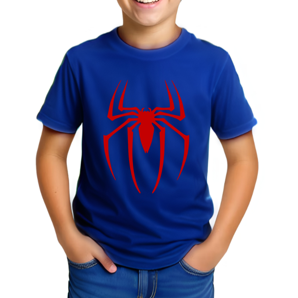 Camiseta Infantil Juvenil Aranha Homem Aranha Camisa Estampada Spider Man 100% Algodão N° 2 ao 16