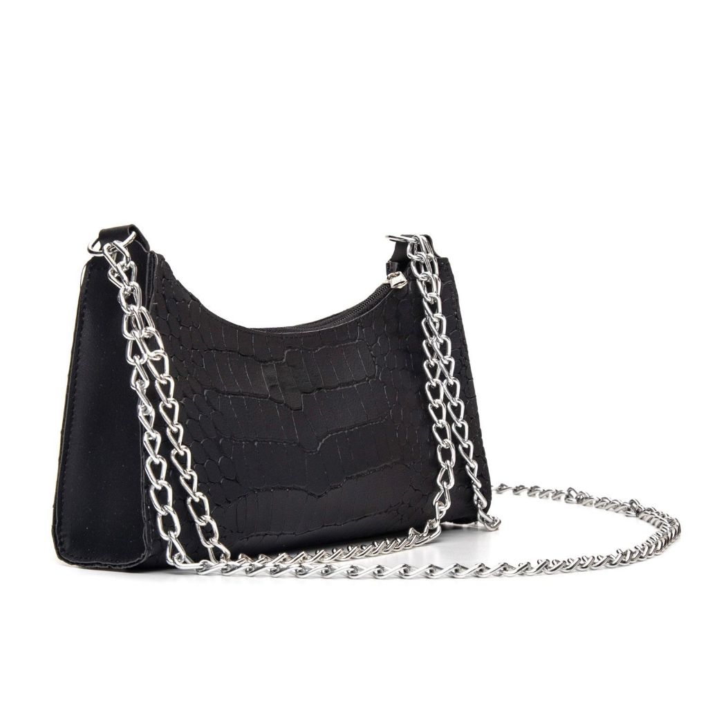 Bolsa Feminina Crossbody de Corrente Dupla de Lado e Ombro Transversal Festa em Oferta na Shopee