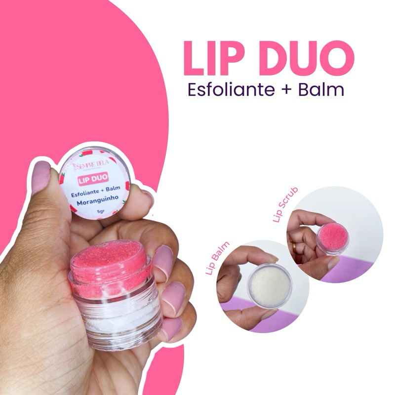 Lip Duo Esfoliante + Balm Labial c/ Ácido Hialurônico | Natural e Vegano