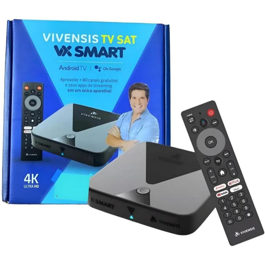 Receptor De Tv Vx Smart Vivensis Hd Android Tv Sat 4K WI-FI Dual