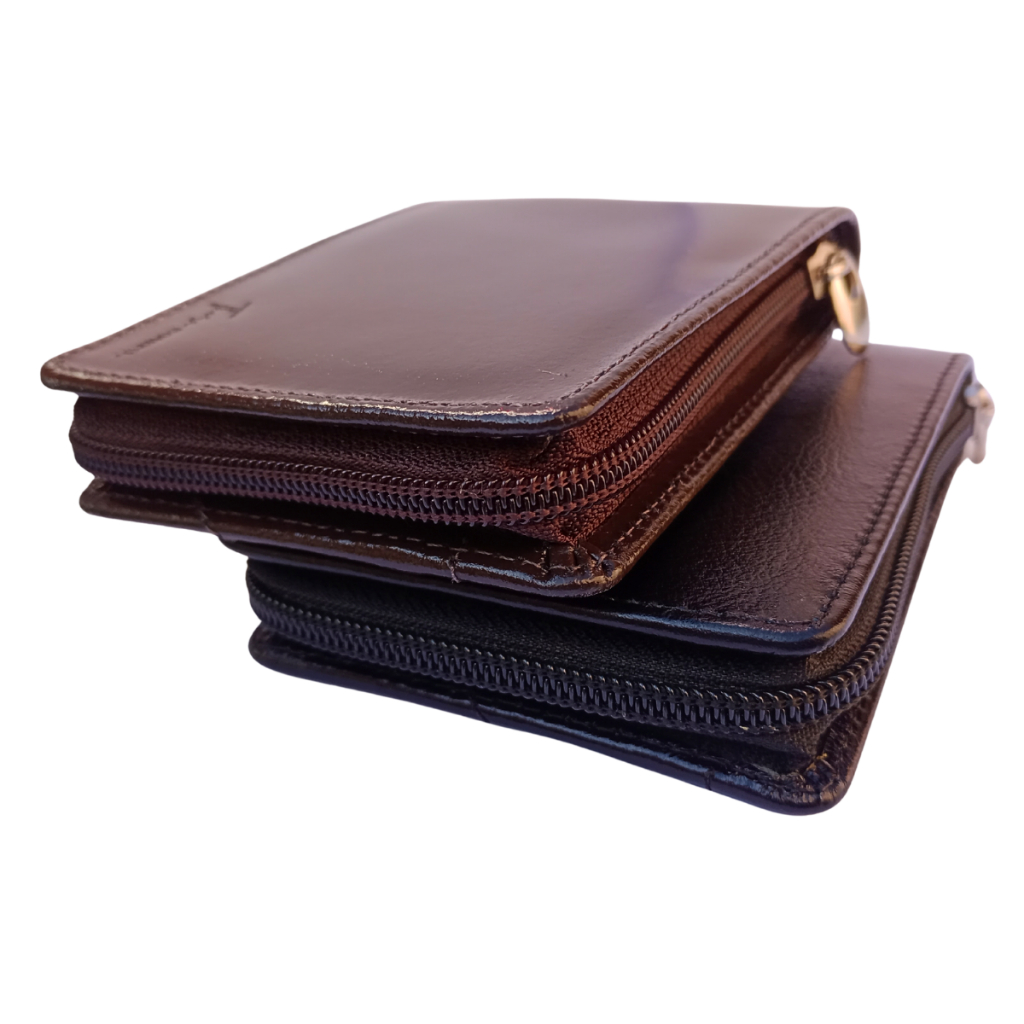 Carteira fecho de ziper em couro moderna pratica dia dia trabalho organiza documentos notas cartão em Oferta na Shopee