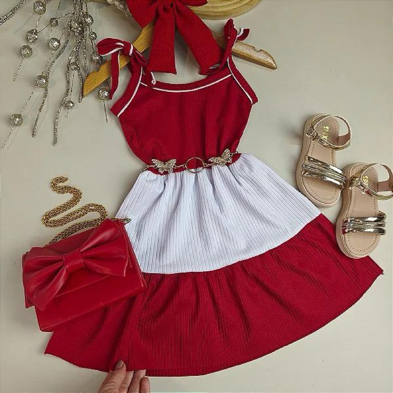 Vestido 3 Cores Infantil Vermelho Natal em Oferta na Shopee