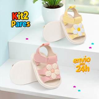 Kit 2 Pares Sandália Infantil Menina Floral em Oferta na Shopee