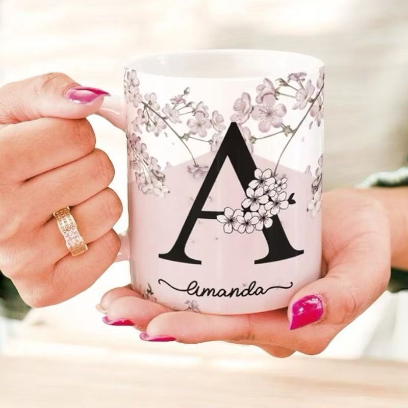Caneca Personalizada Com Nome Floral em Oferta na Shopee
