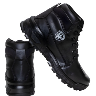 Bota Coturno Motoqueiro em Couro com Biqueira de Proteção em Oferta na Shopee