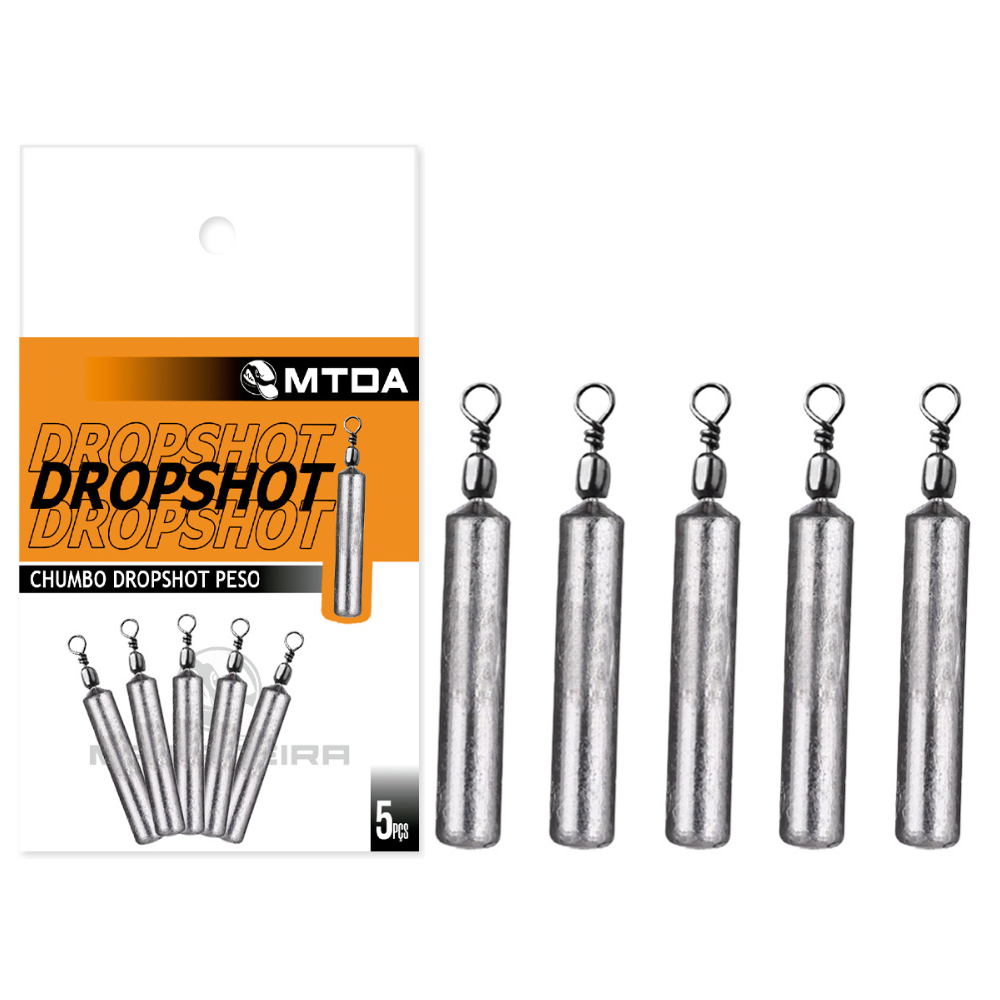 Chumbada Drop Shot Matadeira 5pcs Pesca Montagens Iscas Artificiais Soft Chumbo Down Shot
