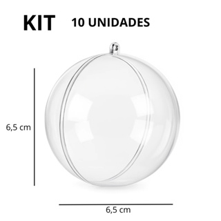 10 uni. Esferas Acrílica Bola de Natal Transparente Para Foto 6,5cm em Oferta na Shopee