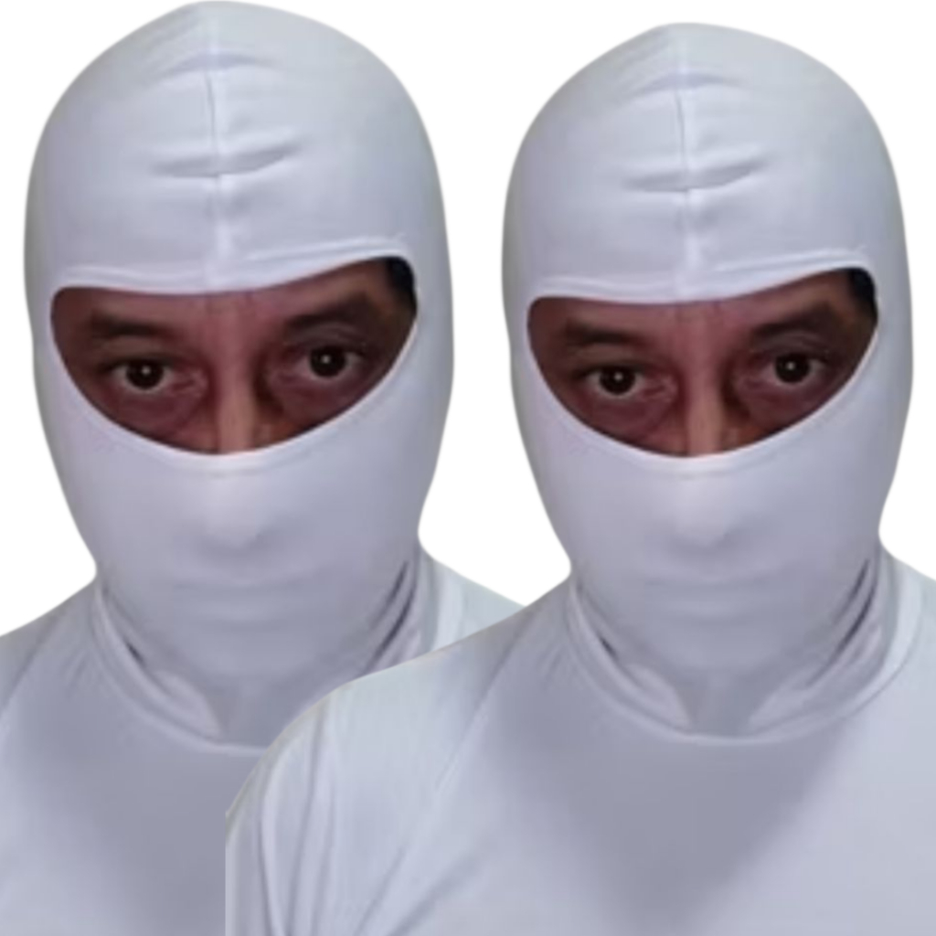 Kit 2 Touca  Balaclava Mascara Ciclismo Sol Frio Proteção UV Branco