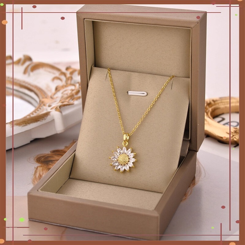 Feminina Colar Girassol Dourado Minimalista elegante feminino Feminina Corrente Luz Acessório De Luxo em Oferta na Shopee