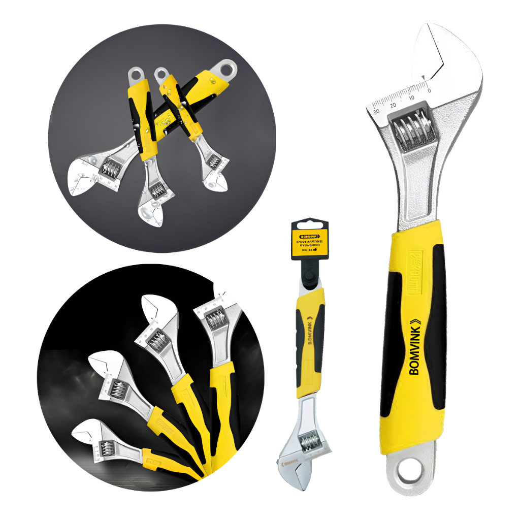 Chave Inglesa Ajustável6'' ou 8'' ou 10'' ou 12' Polegadas Profissional Reforçada Cabo Emborrachado em Oferta na Shopee