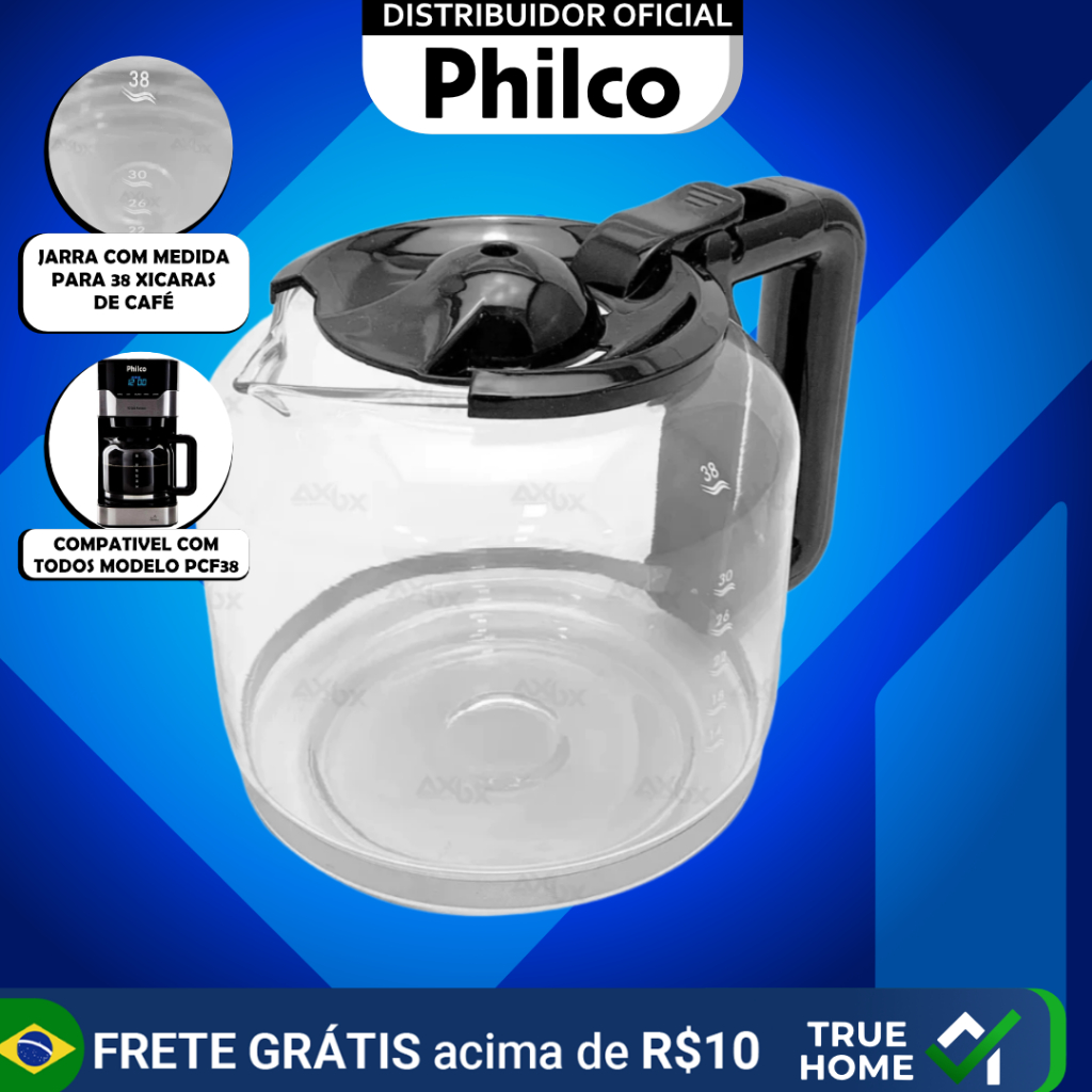 JARRA CAFETEIRA ORIGINAL PHILCO PCF38 PLATINUM / TOUCH / INOX - 38 CAFÉS.