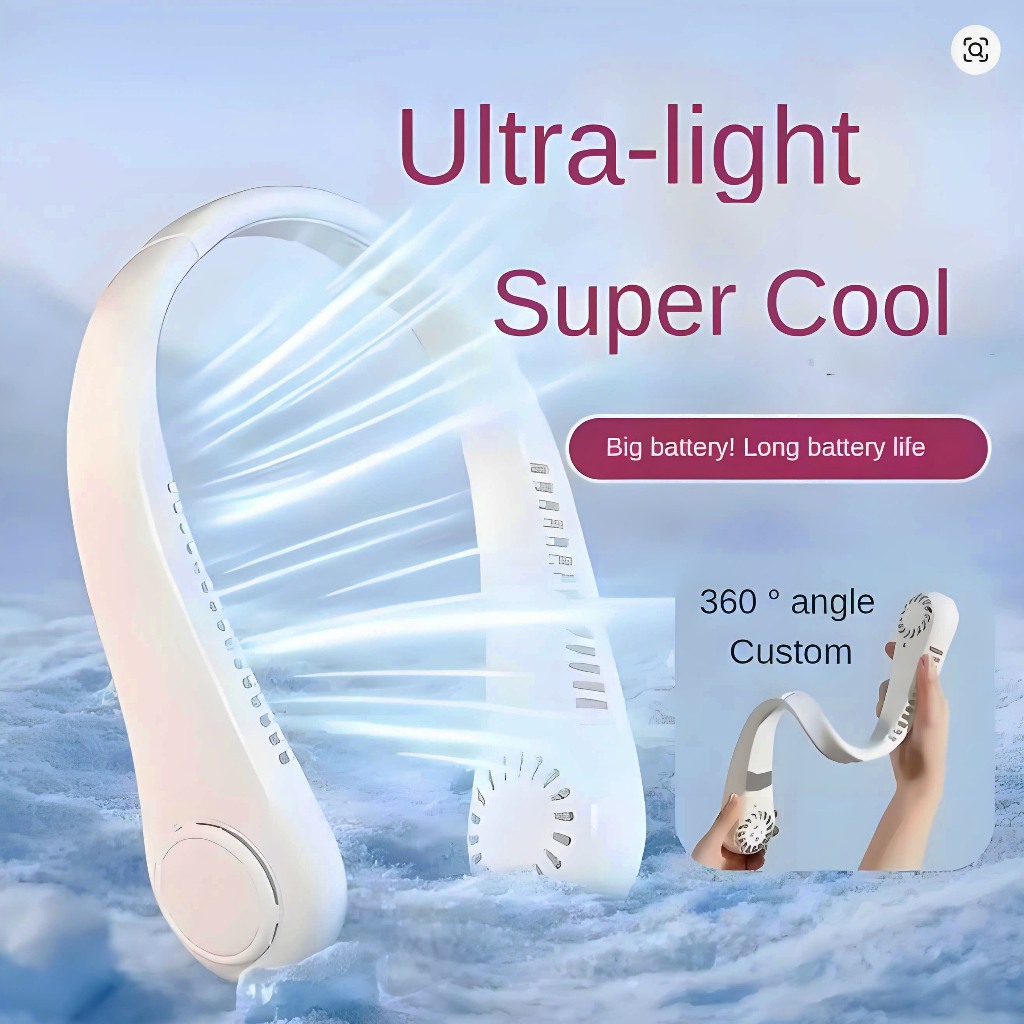Ventilador de Pescoço Flexível USB Recarregável - Refrigeração Rápida para Viagem, Treino e Camping F8 em Oferta na Shopee