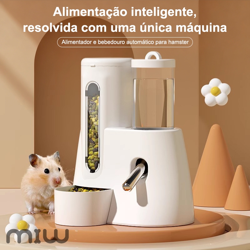 MIW Bebedouro e Comedouro Kit 2 em 1 Automático para Coelho Chinchila Porquinho Hamster Bico Inox em Oferta na Shopee