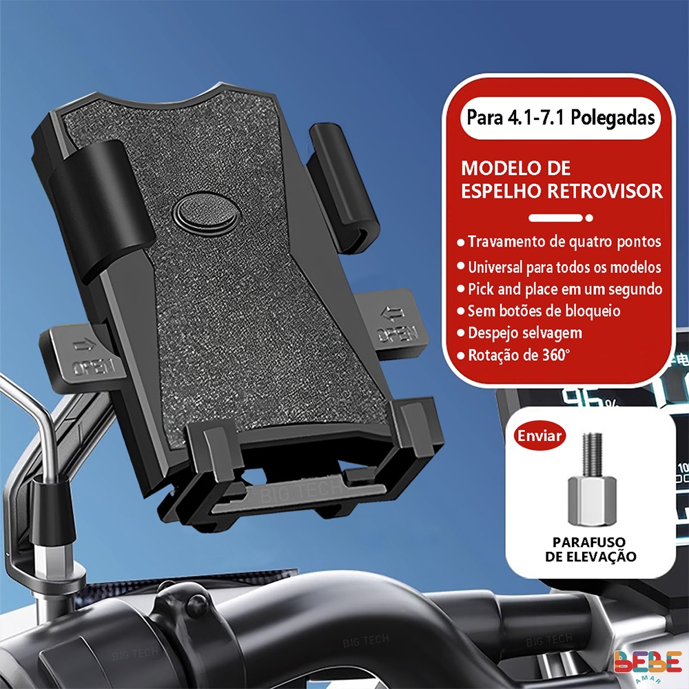 Suporte Celular Universal De Celular Ajuste Fixação Anti-vibração Para Moto bicicletas