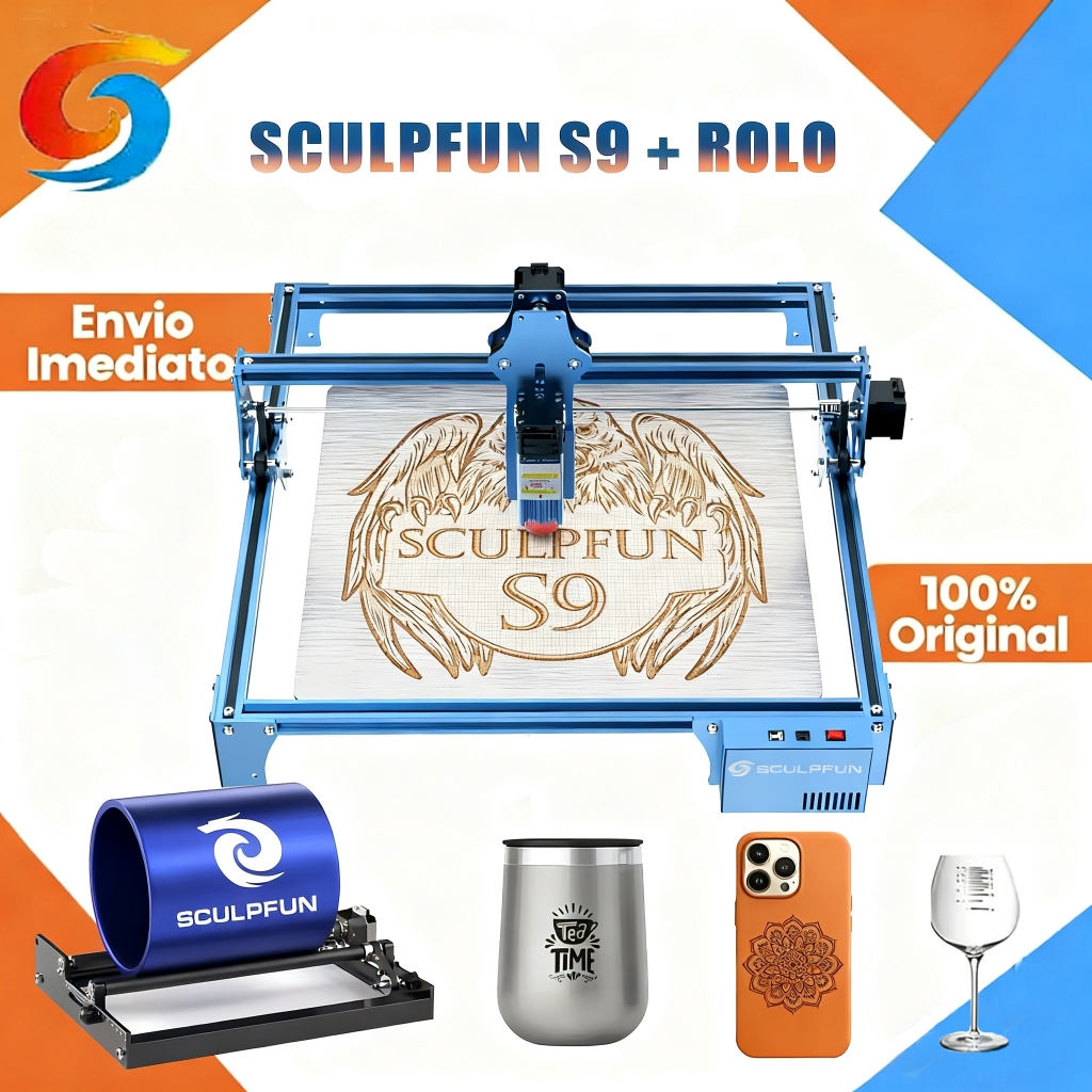 Creatorally Máquina De Gravadora Laser Sculpfun S9 90w Pode & Rotary Roller rolo 360° em Oferta na Shopee