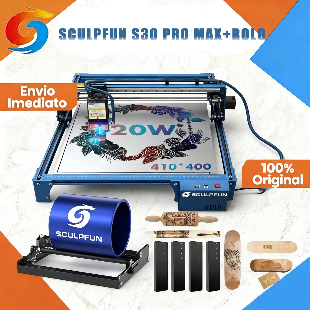Sculpfun S30 Pro Max 20w Máquina De Gravação A Laser Diy Cnc & 360° ROLO