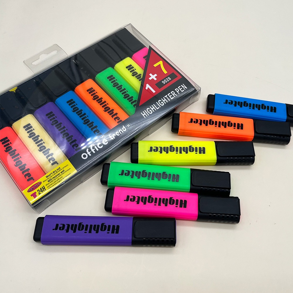 Kit 4/6 Cores Marca Texto Alta Qualidade Nao Transborda Caderno Estudante Presente