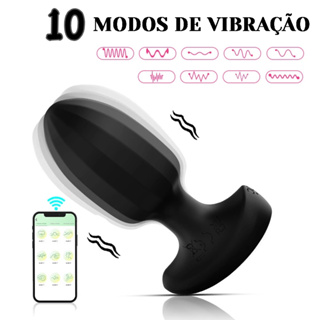 Vibrador Plug Anal Com APP Estimulador Anal para Sexo Anal Cu em Oferta na Shopee