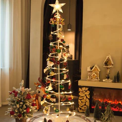 Árvore de Natal espiral LED 1.8m Dobrável DIY Decoração Festiva Decoração Completa Iluminação N10
