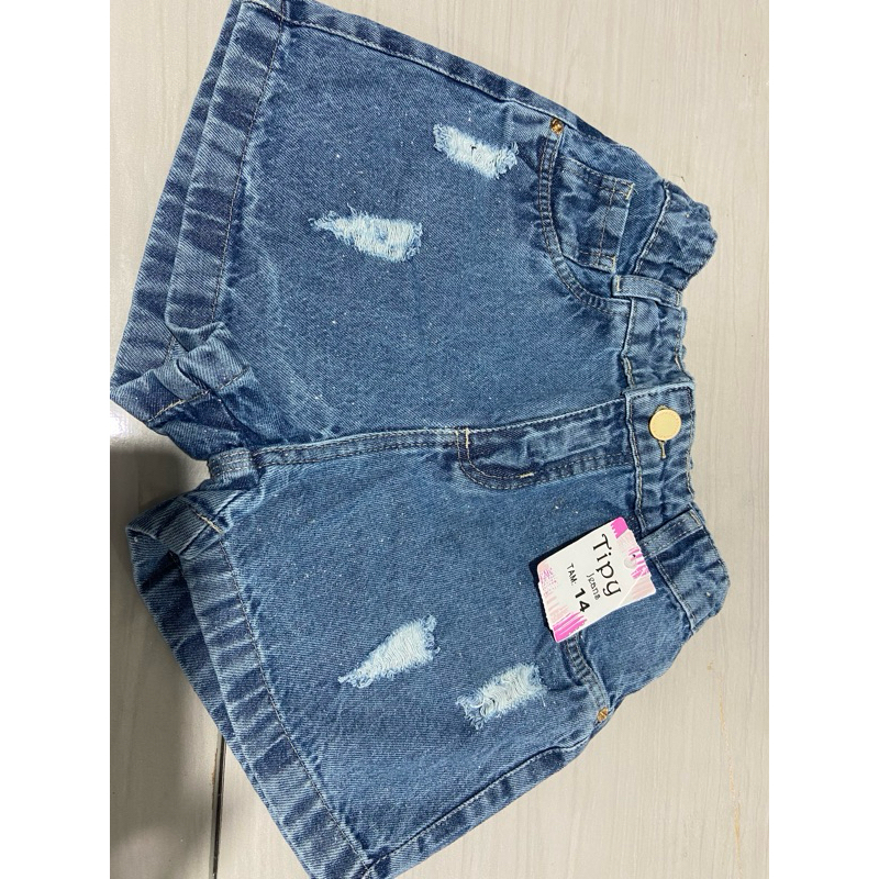 short jeans , infantil e juvenil brilhinho . em Oferta na Shopee