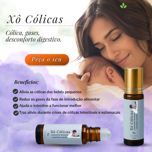 Roll-on Infantil Xô Cólicas – Alívio de Cólica, Gases e intestino Preso – 10ml