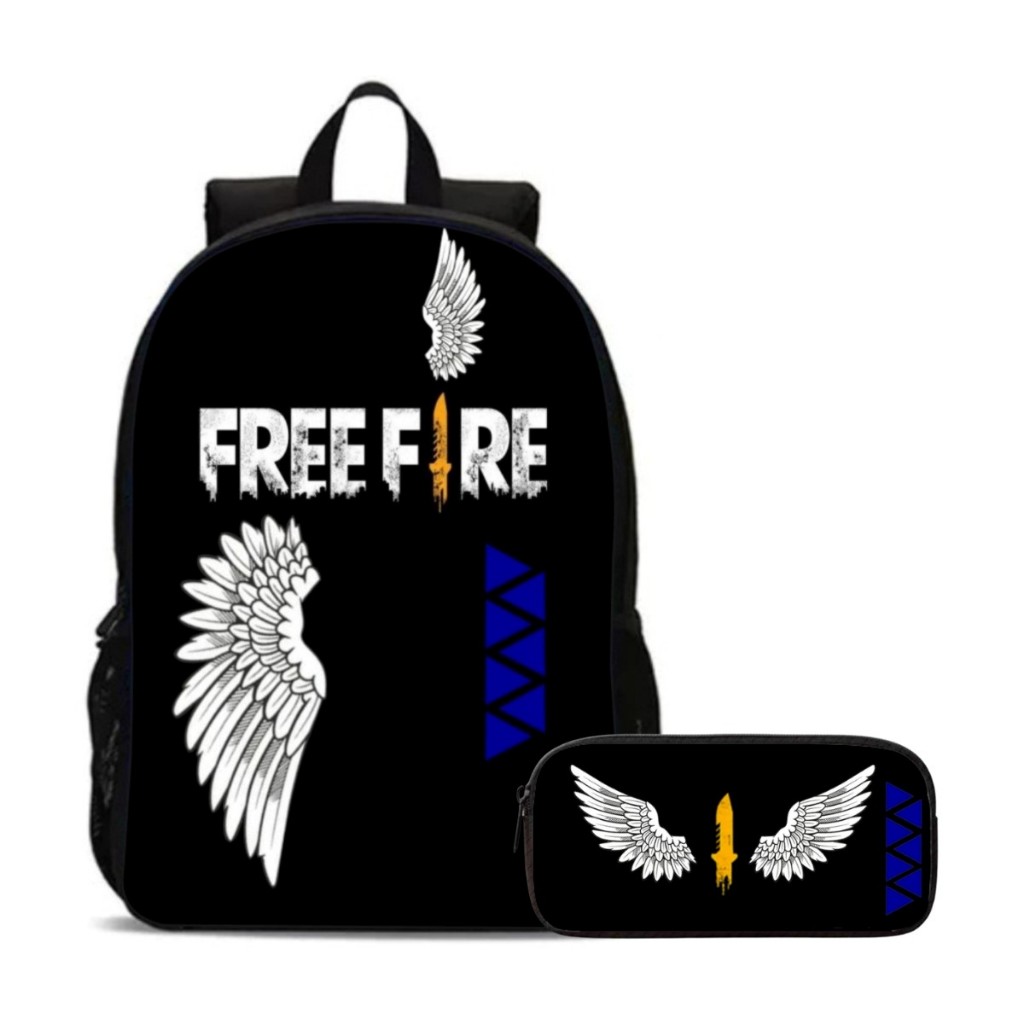 Kit Escolar Mochila Com Estojo Free Fire Angelical Game Meninos em Oferta na Shopee