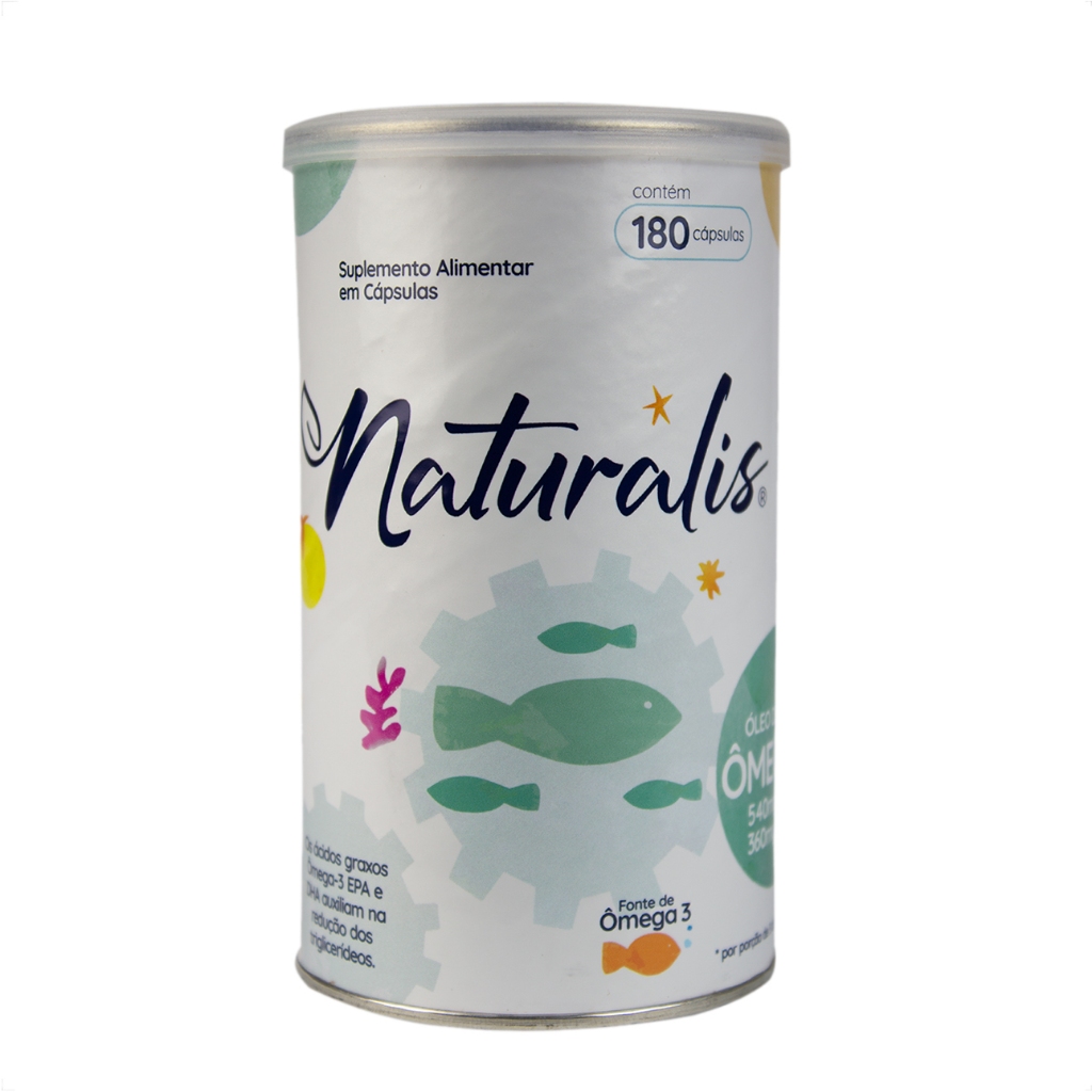 Óleo de Peixe Ômega 3 Tradicional 180 Cápsulas Naturalis