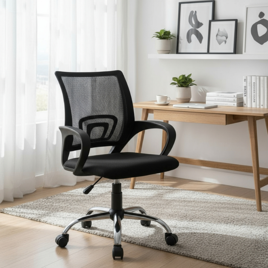 Cadeira de Escritório Executiva Giratória Preta Ergonômica Escritório Estudo Pronta Entrega