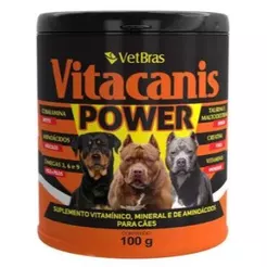 Vitacanis Power 100g Suplemento Vitamínico Pit Bull Cães Forte- Vetbras