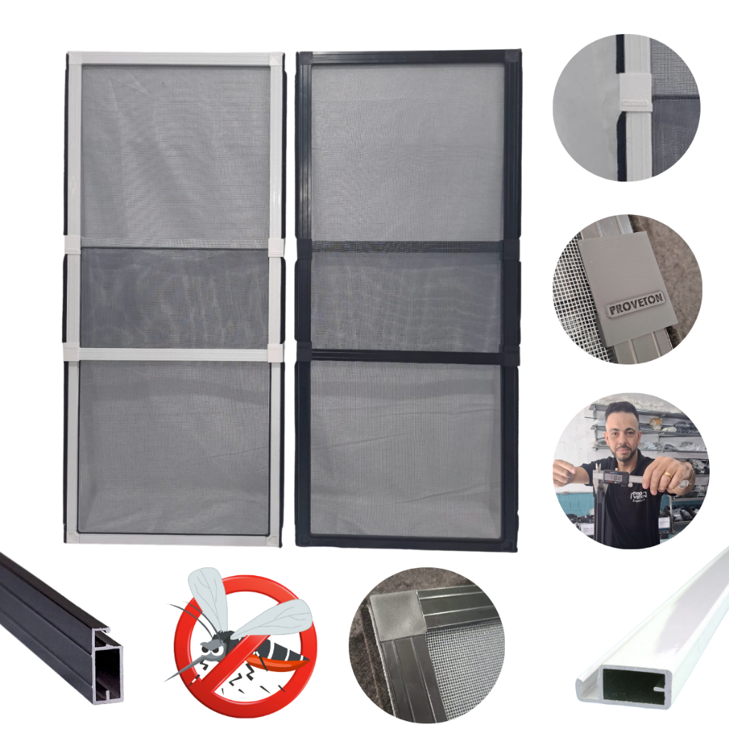 Tela Mosquiteiro Regulável Varias Medidas para Janelas Pequenas e Grandes Perfil Alumínio Reforçado em Oferta na Shopee