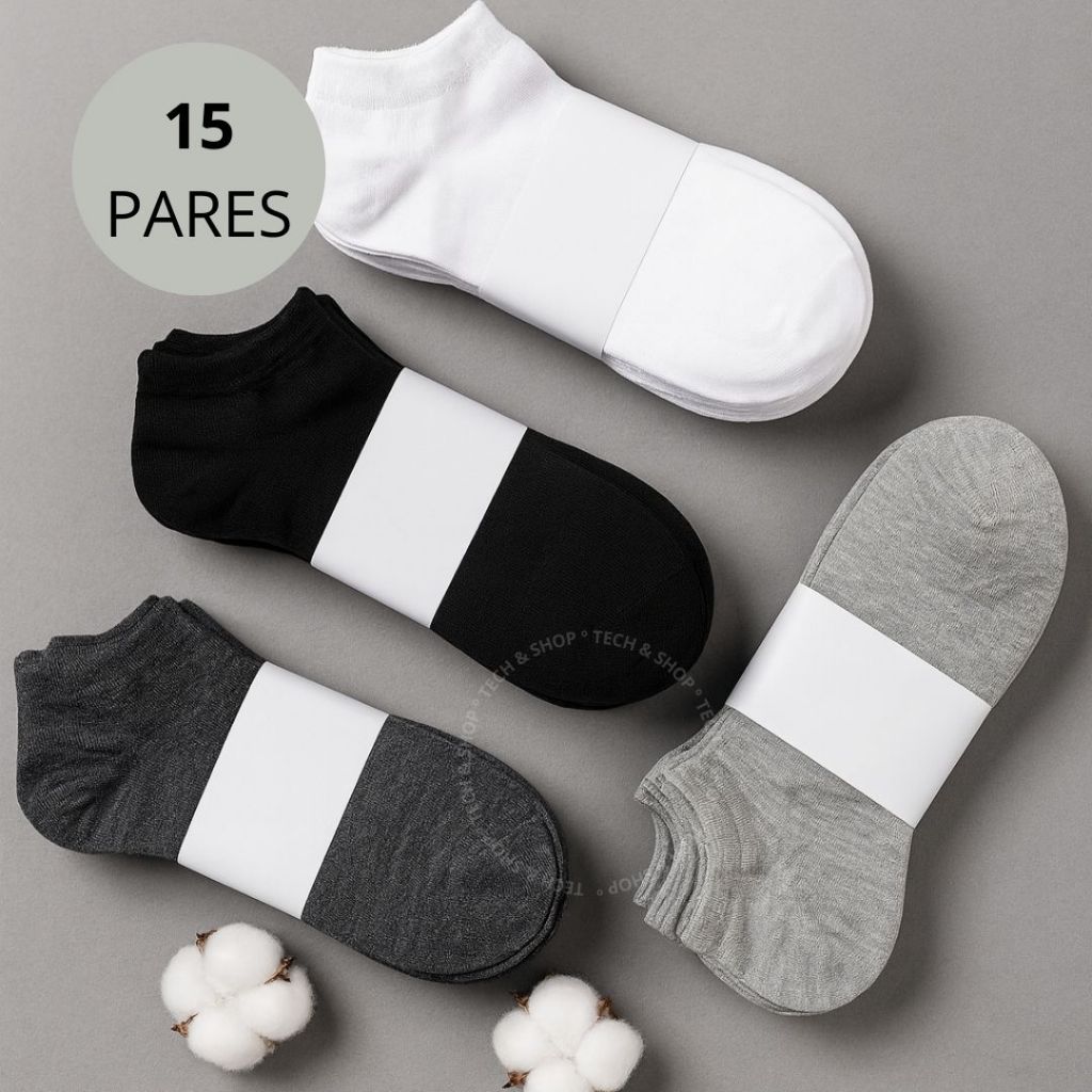 Kit 15 Pares Meia Soquete, cano curto, unissex, mais de 100mil vendidos