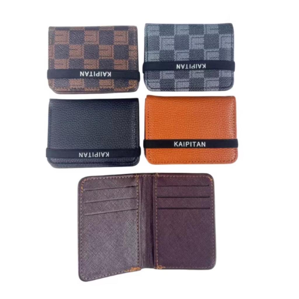 Carteira Para Cartão E Documento Unissex Anti-Degaussing Pequena Ultra Fina Couro