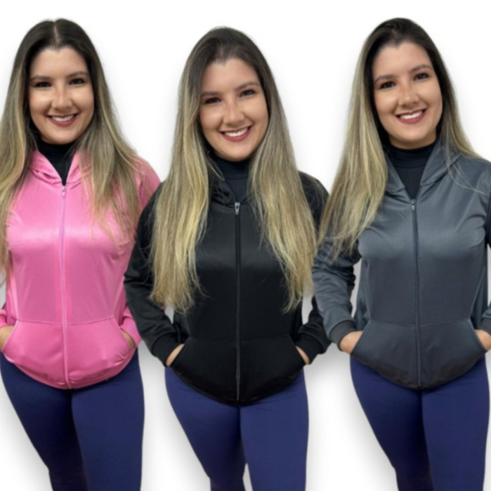 BLUSA FRIO COM CAPUZ UNISSEX JOGGER FIT P/ACADEMIA ESPORTES OUTONO/INVERNO