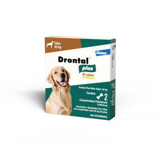 Vermífugo Drontal Plus Cães C/ 2 Comprimidos 35kg em Oferta na Shopee