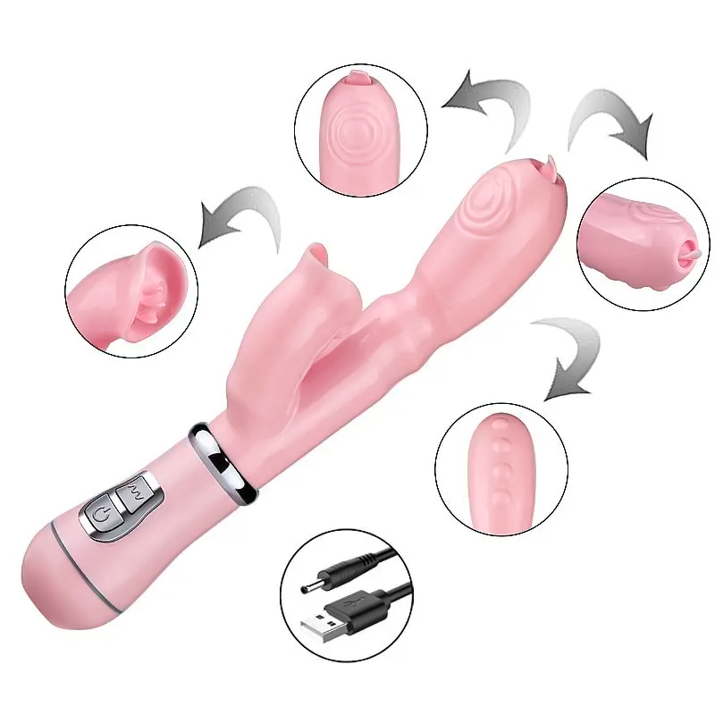 Vibrador Recarregável Estimulador de Clitóris Língua Ponto G Oral Vagina Sex Shop ZDB-13