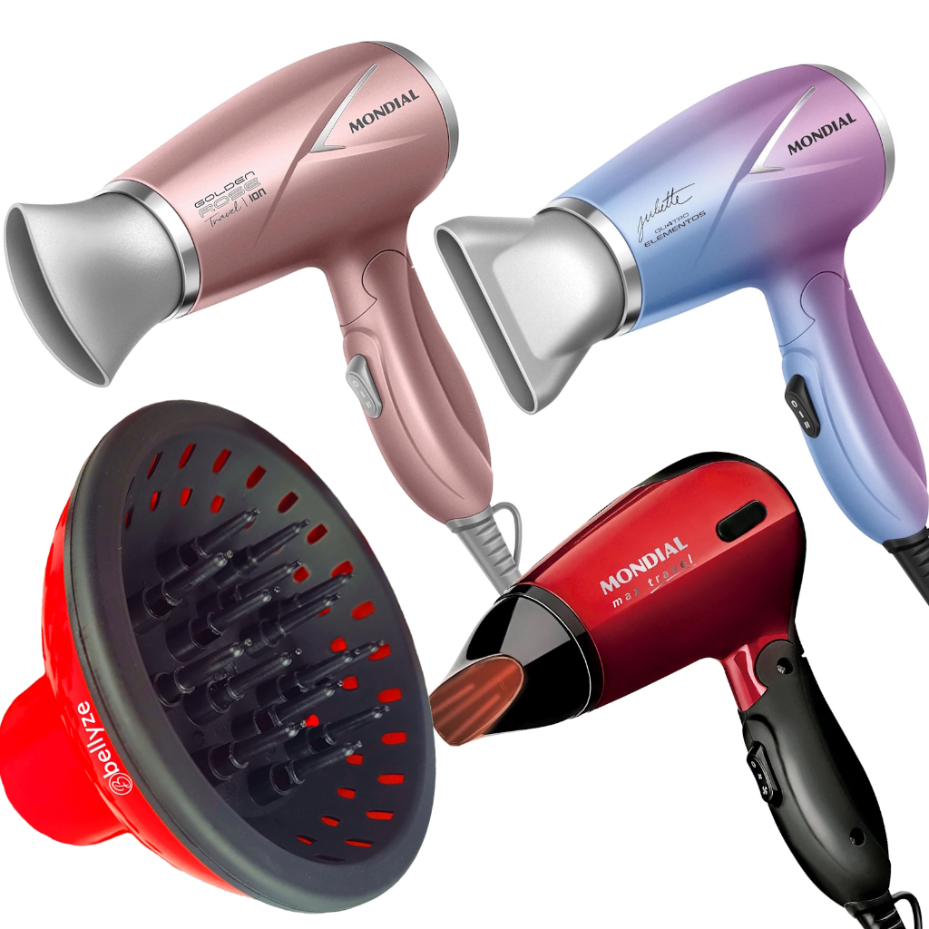 Difusor Definidor Cachos Bellyze Secador Cabelos Mondial Travel Golden Rose Sc-47-gr Juliette Sct-ju-03 Max Travel Sc-10
