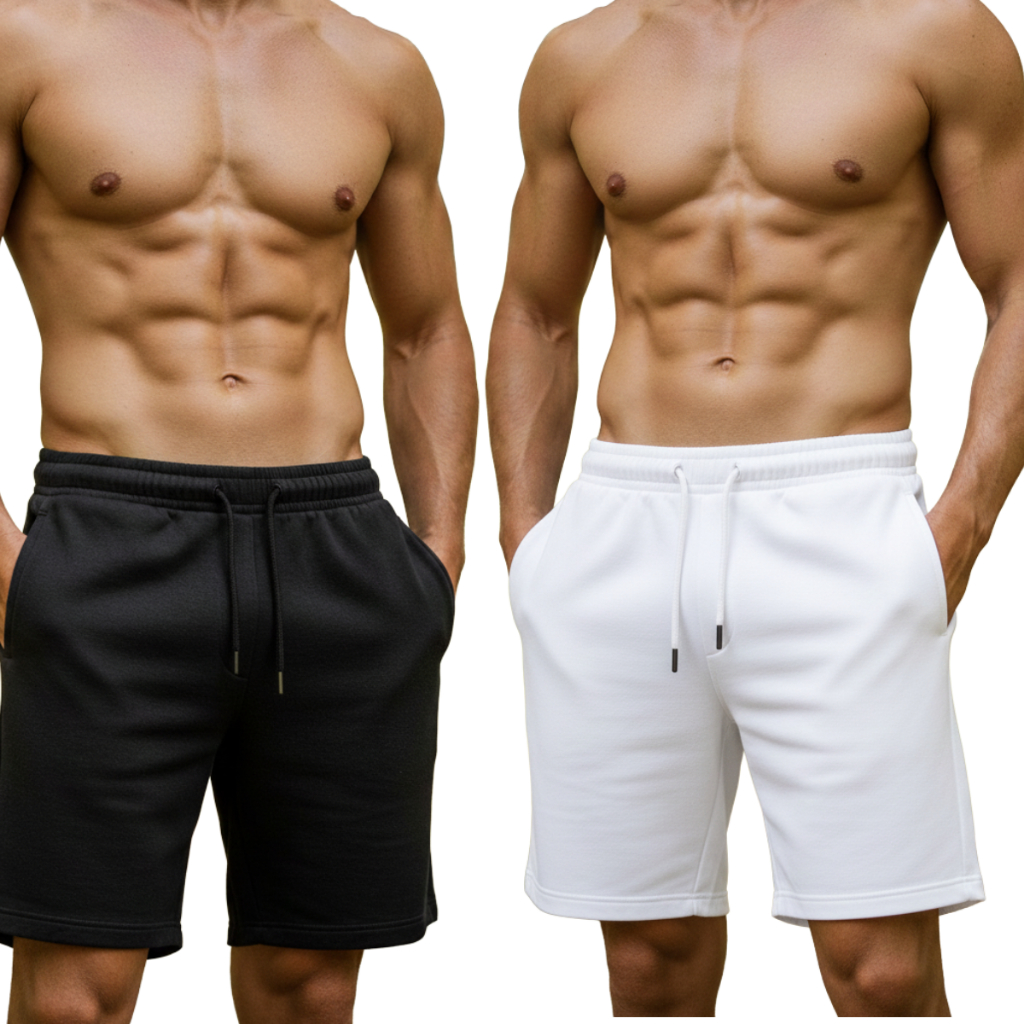 Bermuda Moletom Kit 2 Peças Esporte Casual Short Moletom