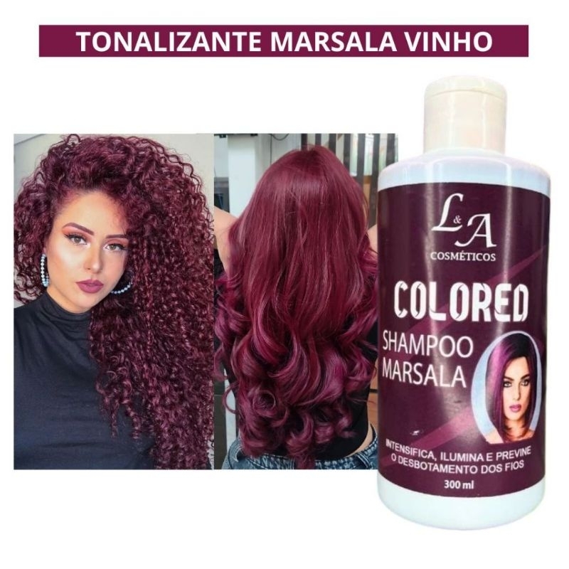 Dê uma olhada em Shampoo Escurecedor Cabelos Brancos Tonalizante Colored 300ml Efeito 100% Natural Super Resultado