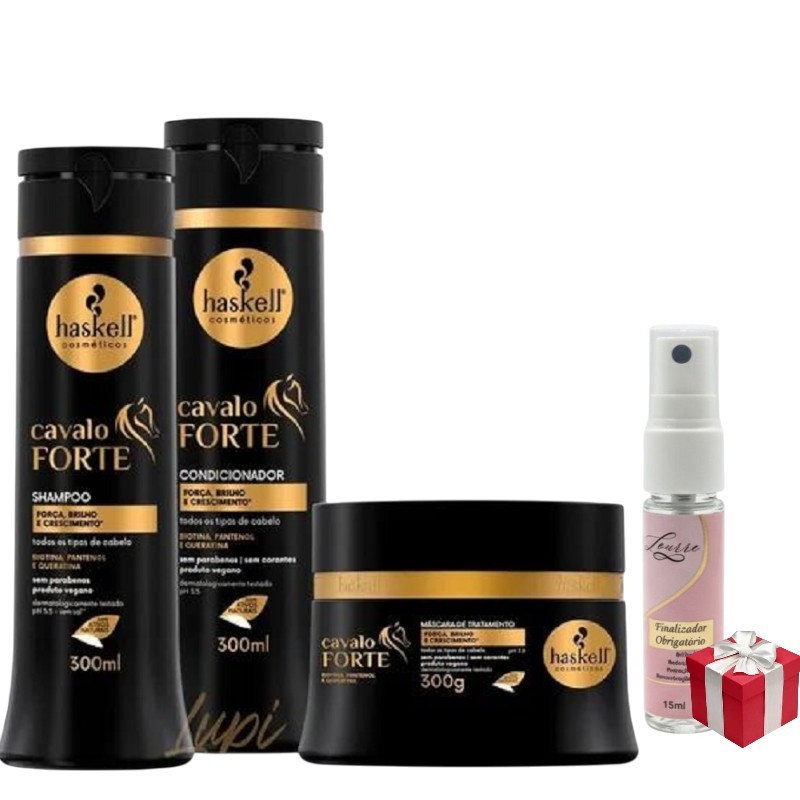 Kit Haskell Cavalo Forte Shampoo 300ML 1 Condicionador 300ML  1 Mascara 300ML
