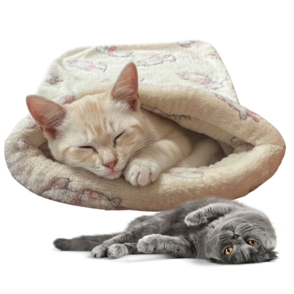 Caminha Toca Para Gatos 60x40cm  Saco De Dormir Microfibra Cama Confortável em Oferta na Shopee