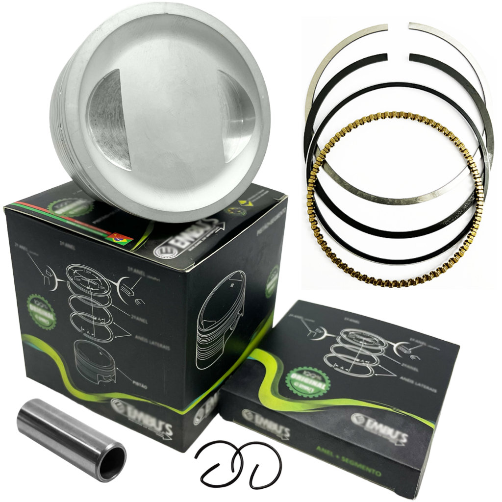 Pistão com Cavas 67,5mm kit 190cc p/ CG Titan 150 / Fan / Bros pino 14mm