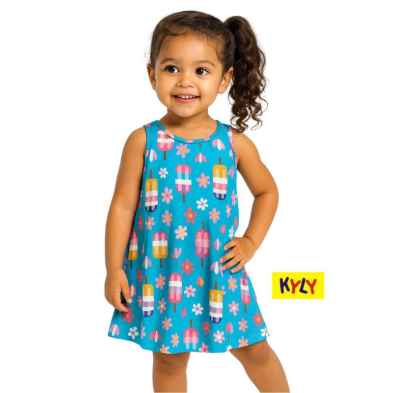 Vestido Infantil Verão Kyly 100% algodão 1 ao 3 1001238