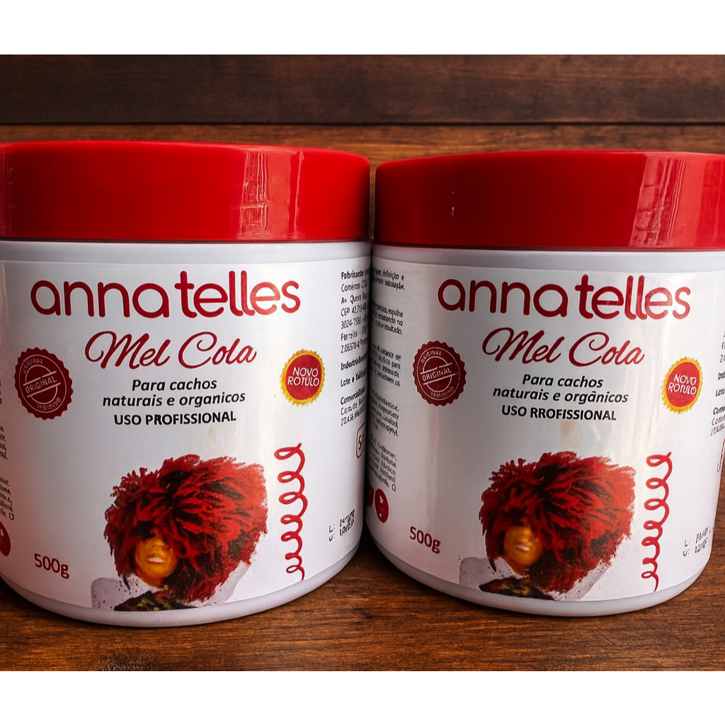 Kit 2 mel cola para cachos orgânicos e naturais Anna Telles 500g cada em Oferta na Shopee
