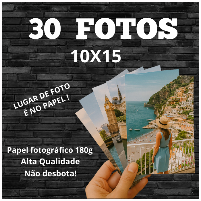 Kit 30 Fotos 10x15 | Impressão Alta Qualidade Profissional Cores Vivas Papel Premium em Oferta na Shopee